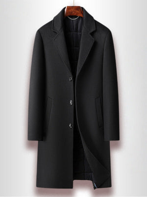 Long Suit Collar Wool Coat Cotton
