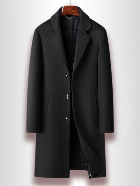 Long Suit Collar Wool Coat Cotton