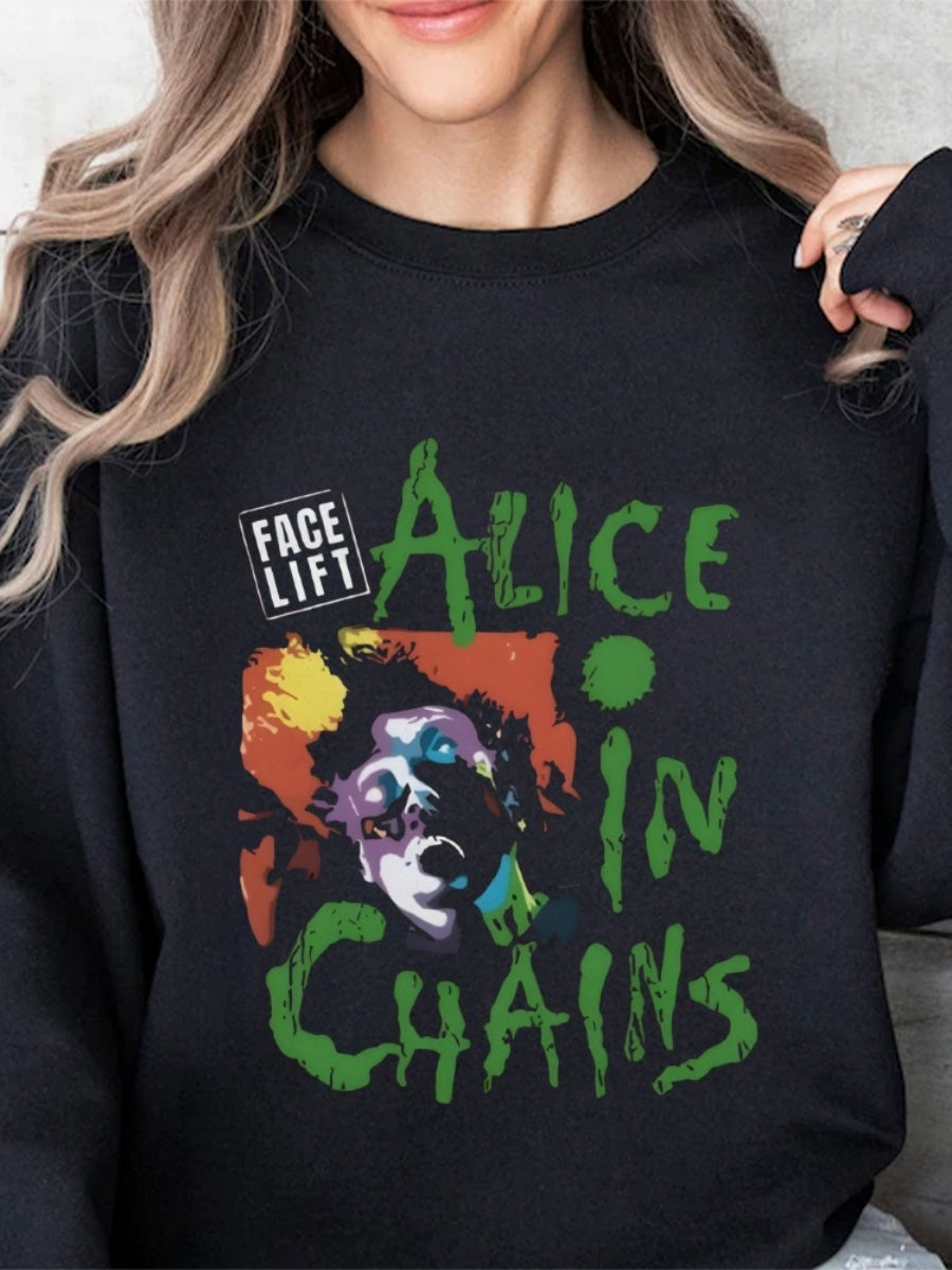 Rock And Roll Printed Sweatshirt