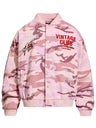 Retro Letter Embroidery Camouflage Plush Work Jacket