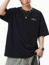 Color-blocked Colorful Embroidery Loose-fit T-shirts