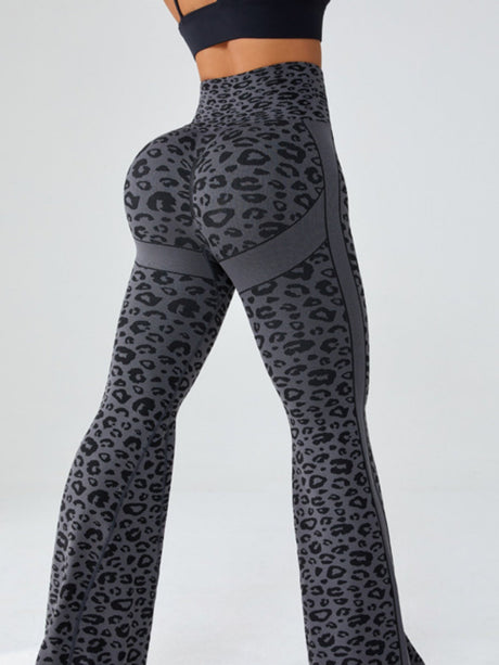 Leopard Print Subtle Flare Pants High-waisted Hip Lift Fitness Yoga Pants