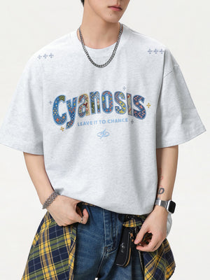 Embroidery Letter Loose-fit T-shirts