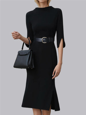 Grace Mid-rise Commuting Waist Profession Mid-length Sleeves Midi Dresses