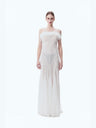 Ostrich Feather Strapless High-waisted Fishtail Bodycon Skirt