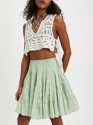 Multi-story Straps Sweet Short Skirt