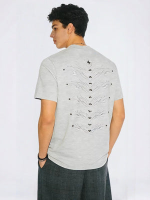 Cleanfit Spine Beading Embroidery T-shirts