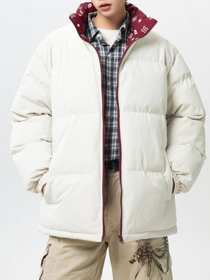 Color Interpolation Stand Collar Thickening Keep Warm Winter Coats