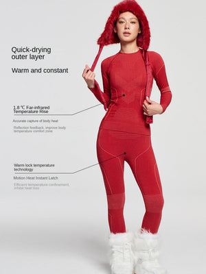 Jacket Pants And Quick-drying Shirt Outdoor Sweating Compression Functional Underwear Keep Warm Two-piece Base Layer