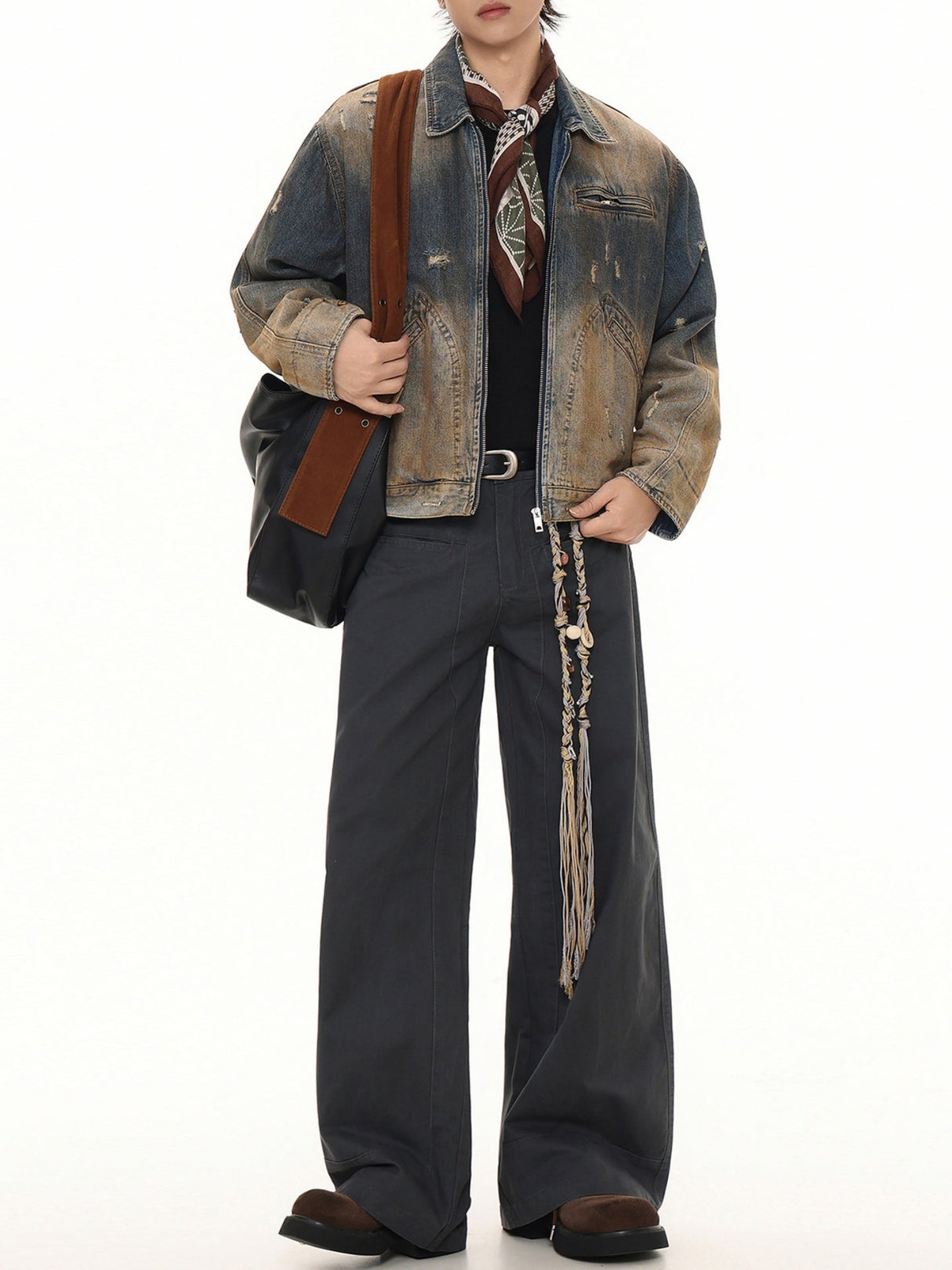 Dirty Washing Old Gradient Mud Dyeing Denim Jacket