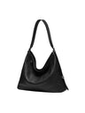 Hobo Large Oil-Waxed Cowhide Tote Bag, Large Capacity, Unisex, Black, Shoulder/Crossbody Bag