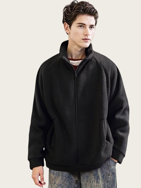 Fleece Plush Thickening Stand Collar Jackets