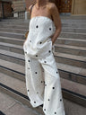 Polka Dots Strapless Pants 2-piece Sets