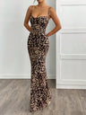 Leopard Slim Fit Sleeveless Maxi Dresses