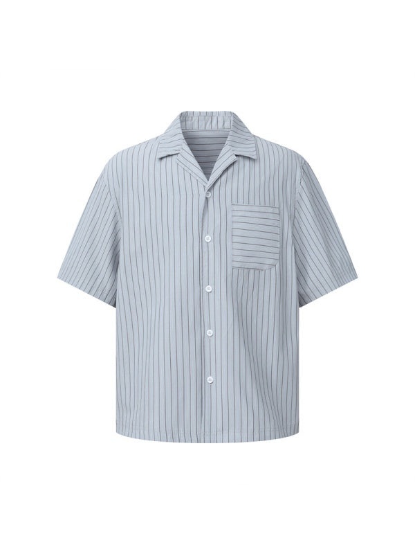 Cuban Territory Vertical Stripe Vacation Shirts