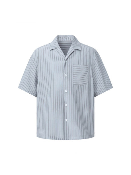 Cuban Territory Vertical Stripe Vacation Shirts