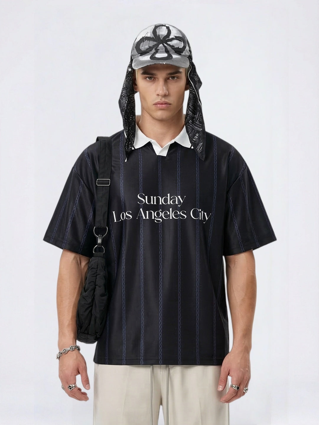 Retro Stripes Color-blocked Polo Shirt