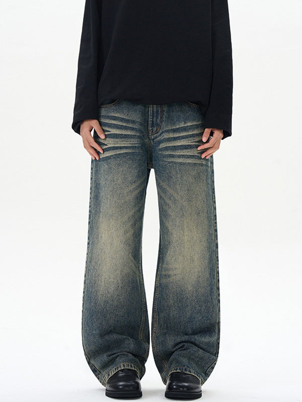 Washed Cat Whiskers Vintage Jeans