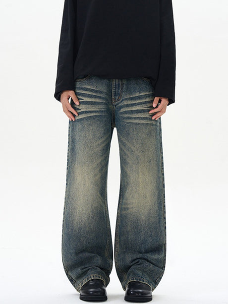 Washed Cat Whiskers Vintage Jeans