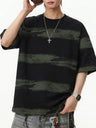 【EXPÉDITION NORMALE】T-shirts à rayures tie-dye et broderie pure