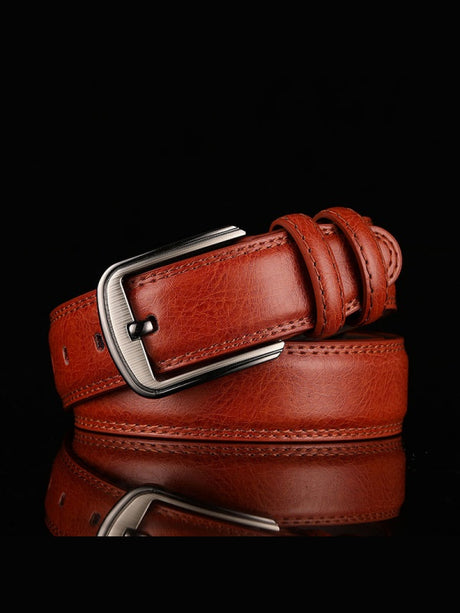 Genuine Leather Simple Pin Buckle Belts