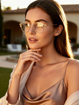 Gold-tone Clear Frame Eyeglasses