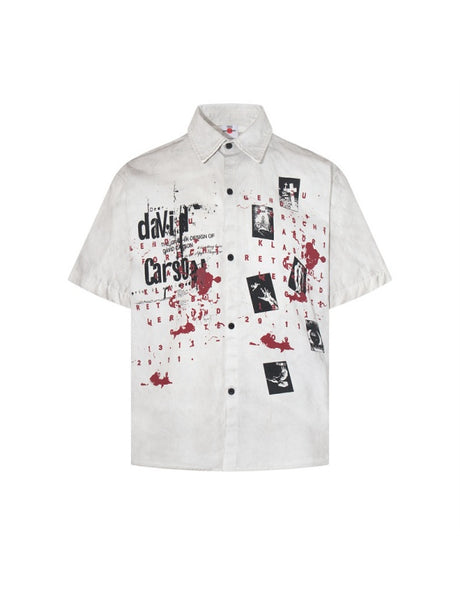 Distressed Dark Graffiti Printed Shirts