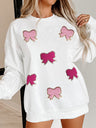 Christmas Bow Towel Embroidery Valentine's Day Sweatshirts&Hoodies