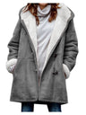 Leisure Buttons Keep Warm Mid-length Hooded Cotton Clothes