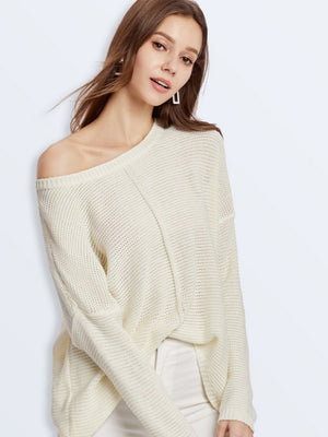 Liber Autumn women's patchwork raglan sleeve knitted pullover mesh see-through top