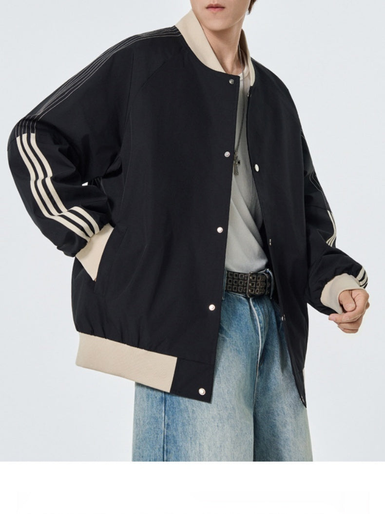 Color Matching Stripes Pilot Jackets