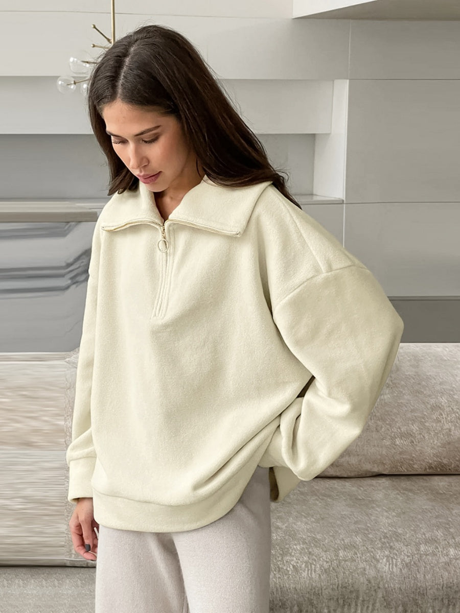 Pullover zip-up sweatshirt