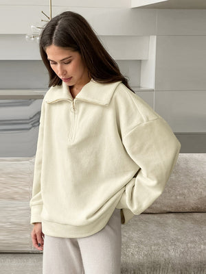 Pullover zip-up sweatshirt