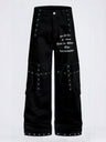 Metal Punching Rock Gothic Letter Loose-fit Wide-leg Pants