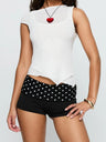 Polka Dots Turn Over Color-blocked Shorts