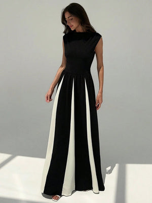 Color-blocked Splicing Parties Maxi Dresses
