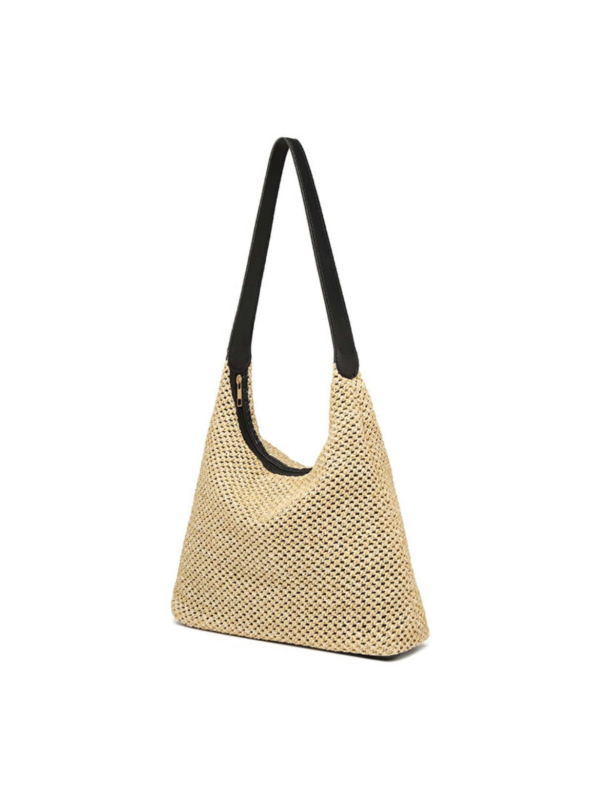Solid Color Straw Shoulder Bag For Vacation