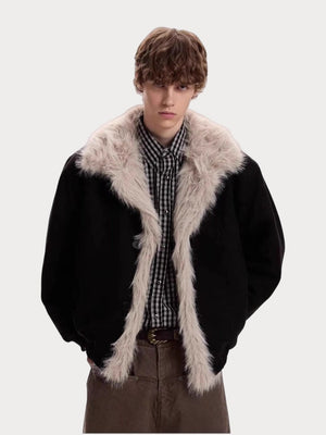 Deconstruction Fur Collar Keep Warm Thickening Jackets