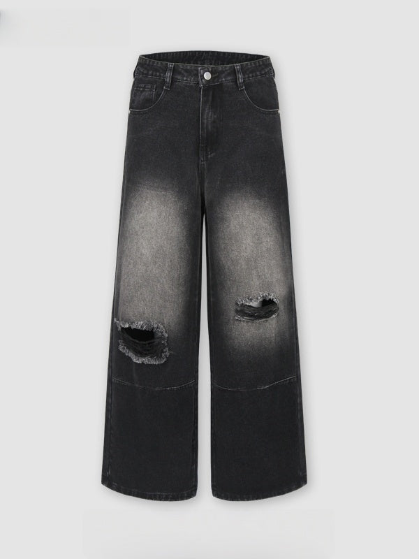 Liber Autumn Neutral wear Hole Jeans