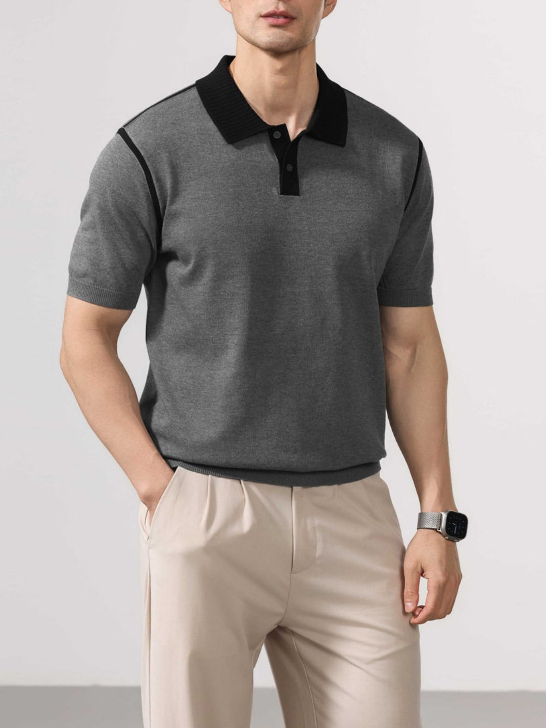 Old Money Style Line Stereo Slim-fit Polo Shirts