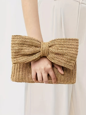 Vacation Straw Bow Clutch