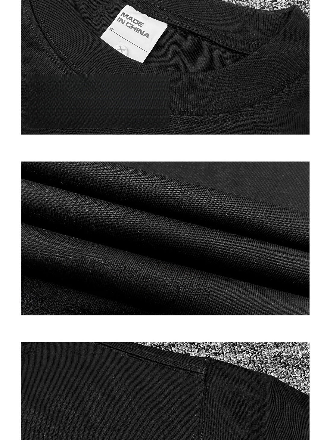 American Retro Cotton Small Neckline Long-sleeved T-shirt