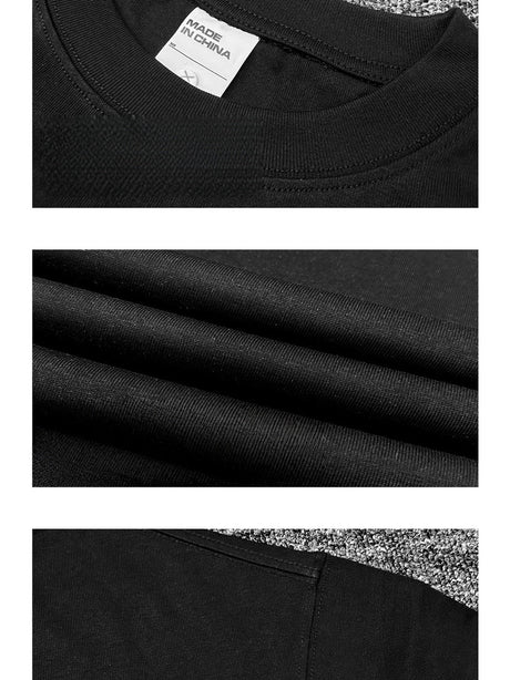 American Retro Cotton Small Neckline Long-sleeved T-shirt