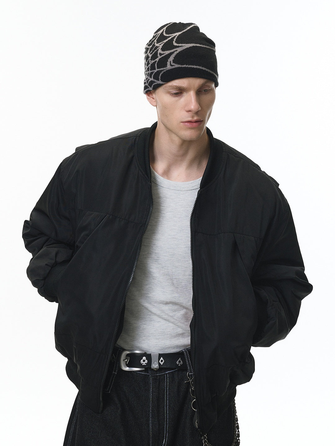 Removable Fake Two Pieces Cleanfit Hooded Baseball Uniform