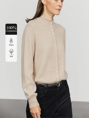 100% Cashmere Turtleneck Cardigan