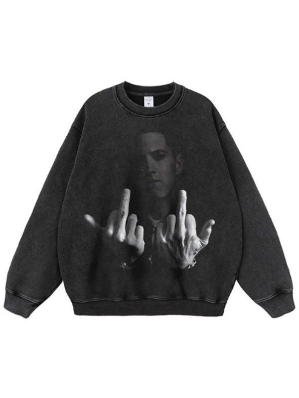 Liber Autumn Neutral wear Printed Figure Sweatshirts