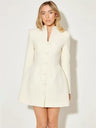 Slim-fit A-line Skirt, Elegant Solid Color, Single-breasted Short Dress