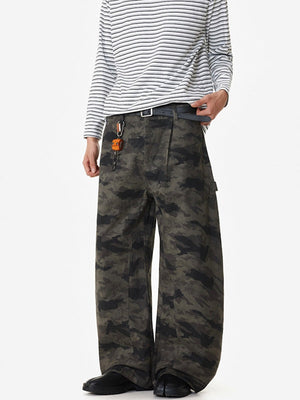 Camouflage Machete Baggy Wide-leg Pants