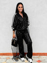 Slim Fit Sequins Jacket Pants Set Leisure 2-piece Sets
