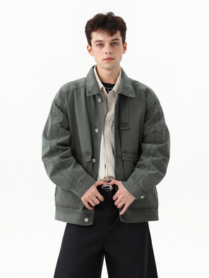 Retro Martin Beaded Canvas Washing Work Jacket